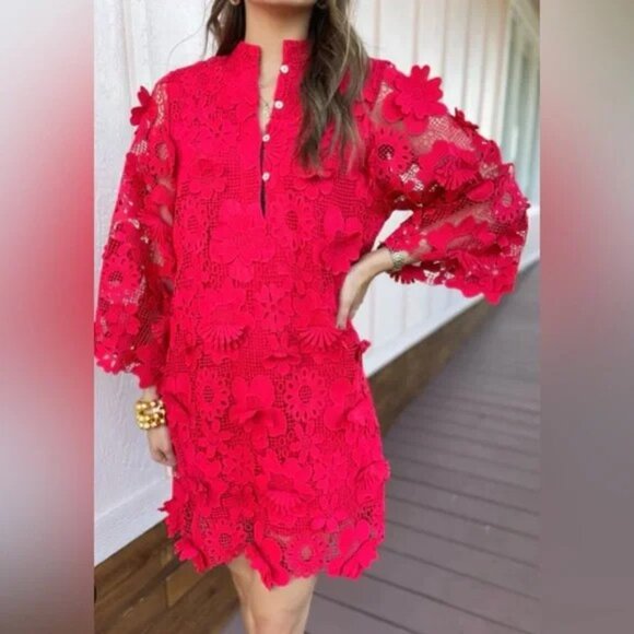 NWT! J.Marie Dress ONLY $59! Retail $168! Seraphina Floral 3D Lace Sz XS - Picture 1 of 9